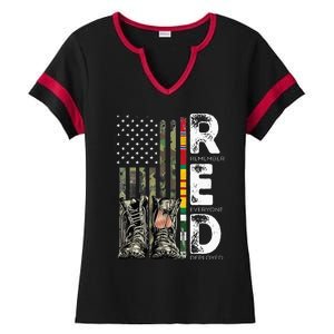 Vietnam Veteran Remember Everyone Deployed RED Friday Ladies Halftime Notch Neck Tee