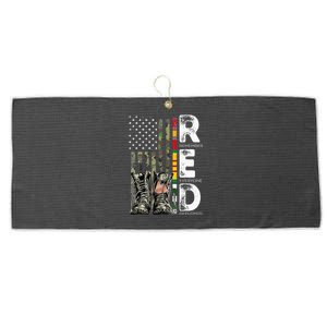 Vietnam Veteran Remember Everyone Deployed RED Friday Large Microfiber Waffle Golf Towel