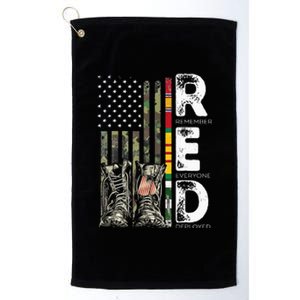 Vietnam Veteran Remember Everyone Deployed RED Friday Platinum Collection Golf Towel