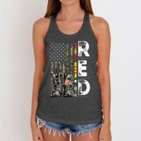 Vietnam Veteran Remember Everyone Deployed RED Friday Women's Knotted Racerback Tank