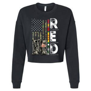 Vietnam Veteran Remember Everyone Deployed RED Friday Cropped Pullover Crew