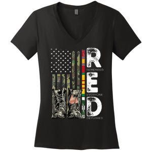 Vietnam Veteran Remember Everyone Deployed RED Friday Women's V-Neck T-Shirt