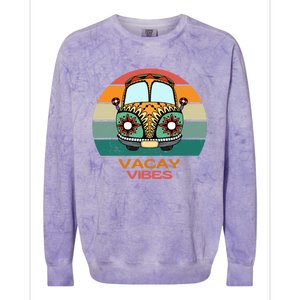 Vacay Vibes Retro Design Summer Family Vacation Holiday Gift Colorblast Crewneck Sweatshirt