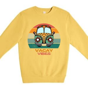 Vacay Vibes Retro Design Summer Family Vacation Holiday Gift Premium Crewneck Sweatshirt