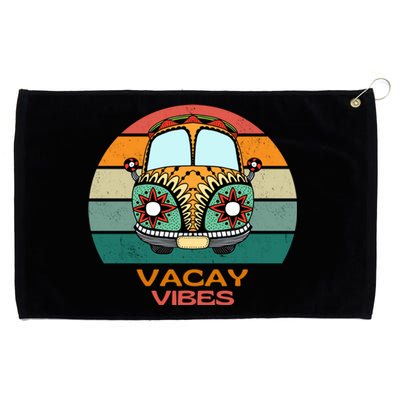 Vacay Vibes Retro Design Summer Family Vacation Holiday Gift Grommeted Golf Towel