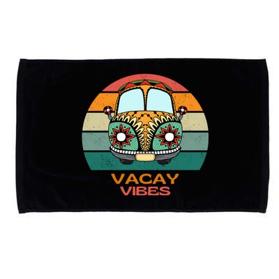 Vacay Vibes Retro Design Summer Family Vacation Holiday Gift Microfiber Hand Towel