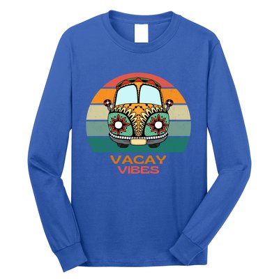 Vacay Vibes Retro Design Summer Family Vacation Holiday Gift Long Sleeve Shirt