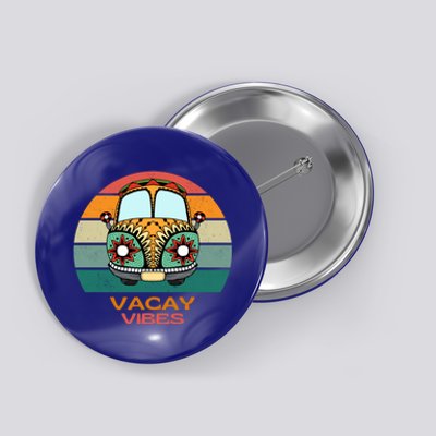 Vacay Vibes Retro Design Summer Family Vacation Holiday Gift Button