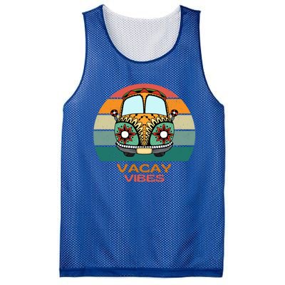 Vacay Vibes Retro Design Summer Family Vacation Holiday Gift Mesh Reversible Basketball Jersey Tank