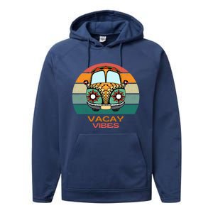 Vacay Vibes Retro Design Summer Family Vacation Holiday Gift Performance Fleece Hoodie