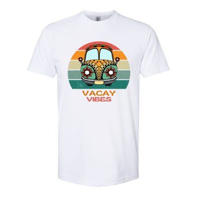 Vacay Vibes Retro Design Summer Family Vacation Holiday Gift Softstyle CVC T-Shirt