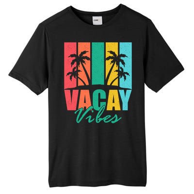 Vacay Vibes Retro Beach Vacation Summer Quote Gift Tall Fusion ChromaSoft Performance T-Shirt