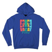 Vacay Vibes Retro Beach Vacation Summer Quote Gift Hoodie