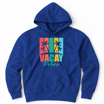 Vacay Vibes Retro Beach Vacation Summer Quote Gift Hoodie