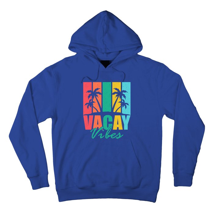 Vacay Vibes Retro Beach Vacation Summer Quote Gift Hoodie