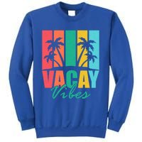 Vacay Vibes Retro Beach Vacation Summer Quote Gift Sweatshirt