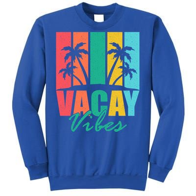 Vacay Vibes Retro Beach Vacation Summer Quote Gift Sweatshirt