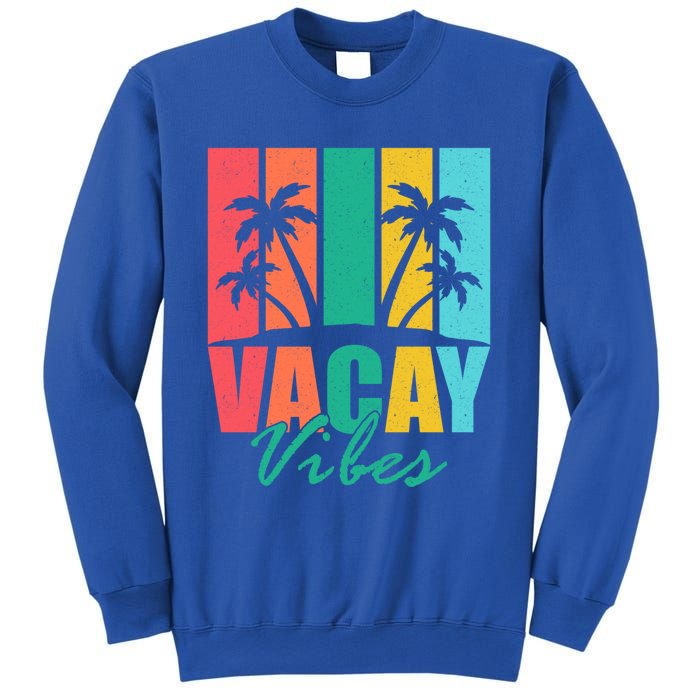 Vacay Vibes Retro Beach Vacation Summer Quote Gift Sweatshirt