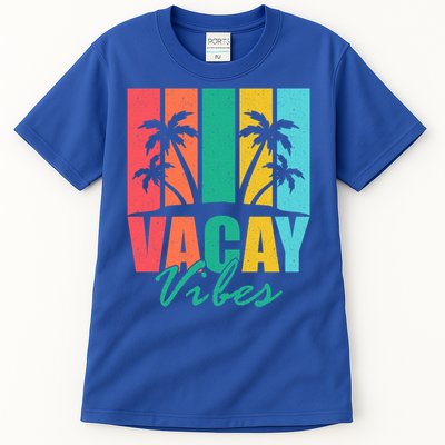 Vacay Vibes Retro Beach Vacation Summer Quote Gift Tall T-Shirt