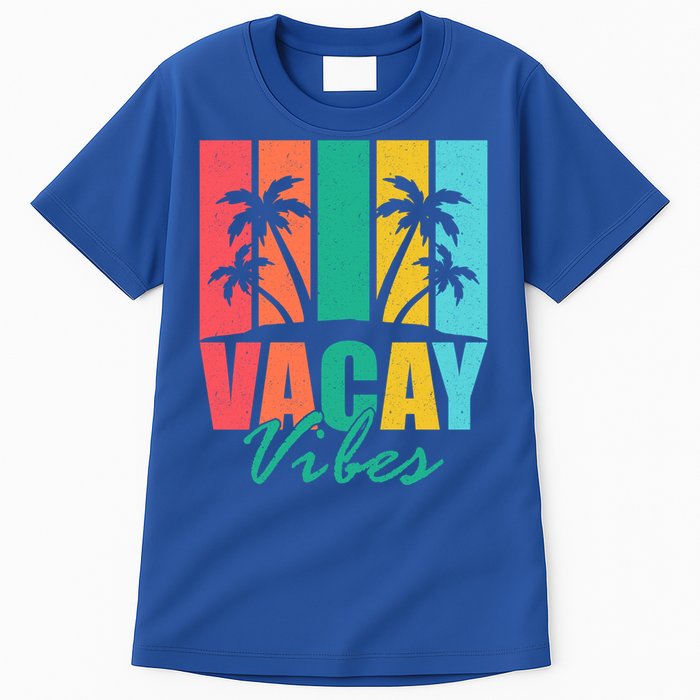 Vacay Vibes Retro Beach Vacation Summer Quote Gift Tall T-Shirt