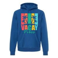 Vacay Vibes Retro Beach Vacation Summer Quote Gift Premium Hoodie