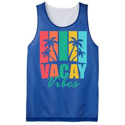 Vacay Vibes Retro Beach Vacation Summer Quote Gift Mesh Reversible Basketball Jersey Tank