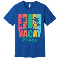 Vacay Vibes Retro Beach Vacation Summer Quote Gift Premium T-Shirt