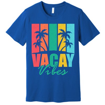 Vacay Vibes Retro Beach Vacation Summer Quote Gift Premium T-Shirt