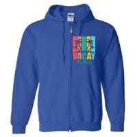 Vacay Vibes Retro Beach Vacation Summer Quote Gift Full Zip Hoodie