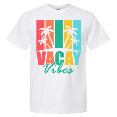 Vacay Vibes Retro Beach Vacation Summer Quote Gift Garment-Dyed Heavyweight T-Shirt