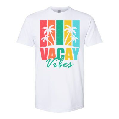 Vacay Vibes Retro Beach Vacation Summer Quote Gift Softstyle CVC T-Shirt