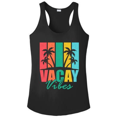 Vacay Vibes Retro Beach Vacation Summer Quote Gift Ladies PosiCharge Competitor Racerback Tank