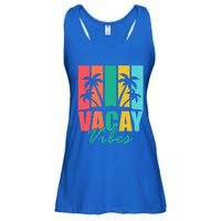 Vacay Vibes Retro Beach Vacation Summer Quote Gift Ladies Essential Flowy Tank