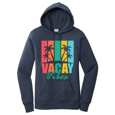 Vacay Vibes Retro Beach Vacation Summer Quote Gift Women's Pullover Hoodie