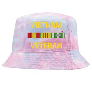 Vietnam Veteran Ribbon Bar Funny Army Tie-Dyed Bucket Hat