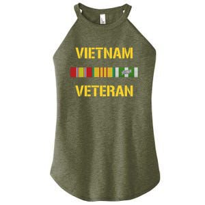 Vietnam Veteran Ribbon Bar Funny Army Women's Perfect Tri Rocker Tank