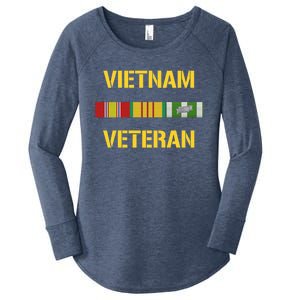 Vietnam Veteran Ribbon Bar Funny Army Women's Perfect Tri Tunic Long Sleeve Shirt