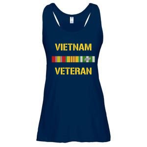 Vietnam Veteran Ribbon Bar Funny Army Ladies Essential Flowy Tank