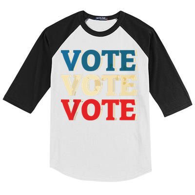 Vote Vintage Retro Go Vote Presidential Election Kids Colorblock Raglan Jersey