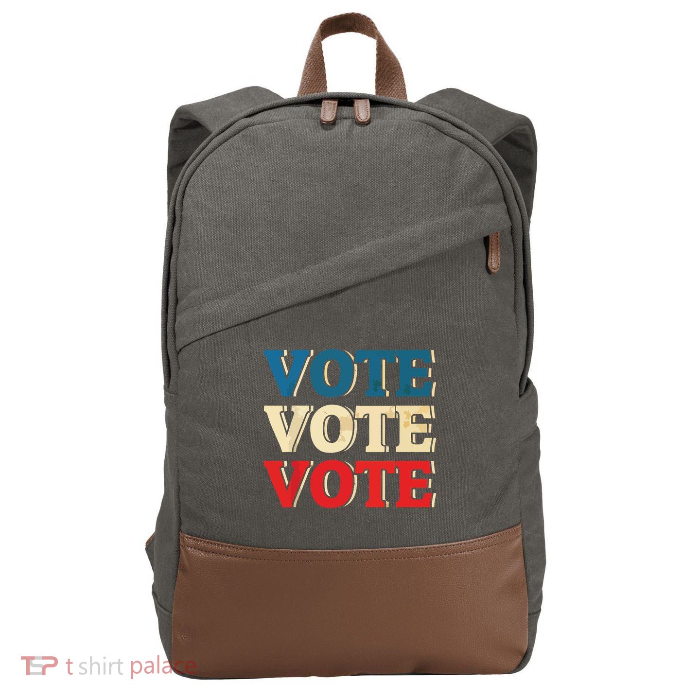 Vote Vintage Retro Go Vote Presidential Election Cotton Canvas Backpack