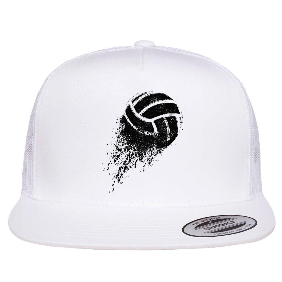 Volleyball Vintage Retro Sports Volleyball Player Flat Bill Trucker Hat