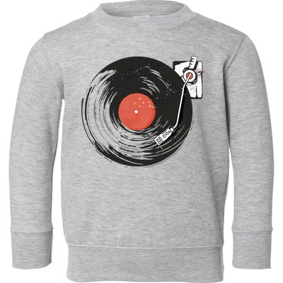 Vintage Vinyl Record Player Summer Vibes Retro Style Toddler Sweatshirt