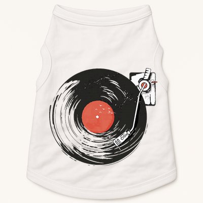 Vintage Vinyl Record Player Summer Vibes Retro Style Doggie Tank