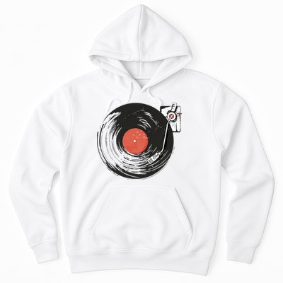 Vintage Vinyl Record Player Summer Vibes Retro Style Hoodie