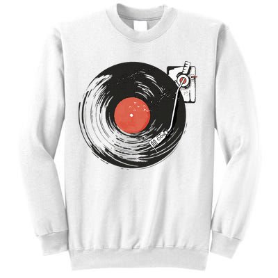 Vintage Vinyl Record Player Summer Vibes Retro Style Sweatshirt