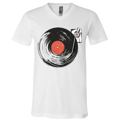 Vintage Vinyl Record Player Summer Vibes Retro Style V-Neck T-Shirt