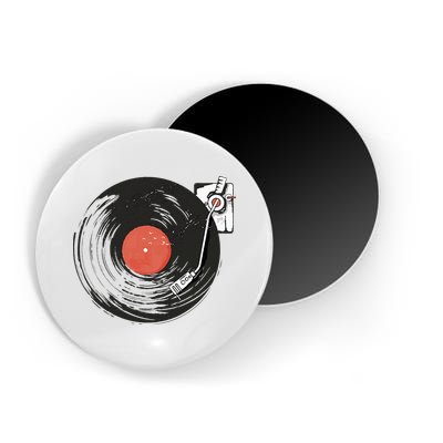 Vintage Vinyl Record Player Summer Vibes Retro Style Magnet