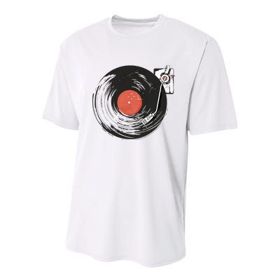 Vintage Vinyl Record Player Summer Vibes Retro Style Youth Performance Sprint T-Shirt