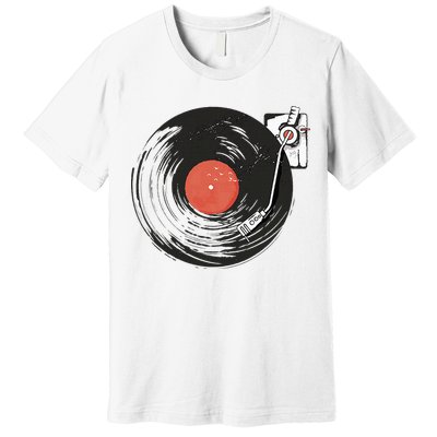 Vintage Vinyl Record Player Summer Vibes Retro Style Premium T-Shirt