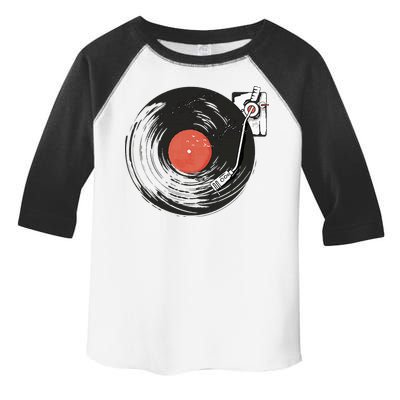 Vintage Vinyl Record Player Summer Vibes Retro Style Toddler Fine Jersey T-Shirt
